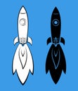 Vector icons with rockets. Royalty Free Stock Photo