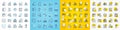 Vector icons set of Arena, Market and Lighthouse line icons. For web app. Vector