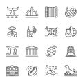 Vector icons set of Argentina in linear style Royalty Free Stock Photo