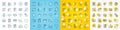 Vector icons set of Checklist, Electronic thermometer and Voting campaign line icons. For web app. Vector