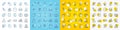Vector icons set of Chemistry lab, Checkbox and Journey line icons. For web app. Vector