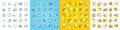 Vector icons set of Cogwheel, Floor lamp and Graph chart line icons. For web app. Vector