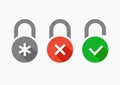 Vector icons set combination lock Royalty Free Stock Photo