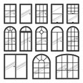 Vector icons set of different types of windows Royalty Free Stock Photo