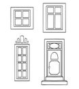 Vector icons set of different types of windows Royalty Free Stock Photo