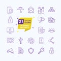 Internet Security - outline web icon set thin line collection Royalty Free Stock Photo