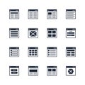 Icon set of flowchart navigation, architecture and prototyping structure of web sites and applications Royalty Free Stock Photo