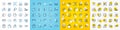 Vector icons set of Hold box, Checklist and Qr code line icons. For web app. Vector