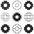 Vector icons set with Inca Cross Chakana