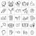 Vector icons set isolated on white background.