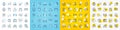 Vector icons set of Message, Clean bubbles and Smartphone protection line icons. For web app. Vector