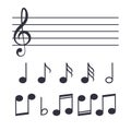 Vector icons set music note Royalty Free Stock Photo