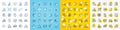 Vector icons set of Patient, Music and Qr code line icons. For web app. Vector