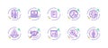 10 in 1 vector icons set related to human resources theme. Violet lineart vector icons