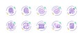 10 in 1 vector icons set related to money trade theme. Violet lineart vector icons Royalty Free Stock Photo