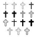 Vector icons set for religion cross