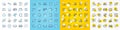Vector icons set of Report timer, Phone message and Qr code line icons. For web app. Vector