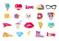 Vector Icons Set Stickers Snack Accessory Items