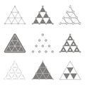 Vector icons set with Tetractys Royalty Free Stock Photo