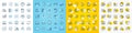 Vector icons set of Vip parcel, Tea and Eye detect line icons. For web app. Vector