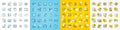Vector icons set of Waterproof, Gears and Cloudy weather line icons. For web app. Vector