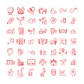 Vector icons set on white background.