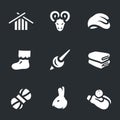 Vector Icons Set of Wool.