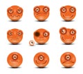 Vector icons of smiley faces Royalty Free Stock Photo