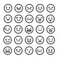 Vector icons of smiley faces emotion Cartoon Royalty Free Stock Photo
