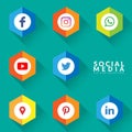 Vector of icons for social media icon collection set. Royalty Free Stock Photo