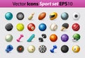 Realistic sport icons set Royalty Free Stock Photo