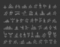 Vector icons of sportsmen. Line figure athletes. Royalty Free Stock Photo