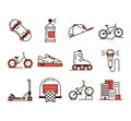 vector icons of street youth subcultures.