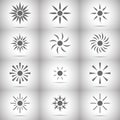 Vector icons - sun and stars Royalty Free Stock Photo