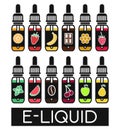 Vector Icons of tastes of electronic cigarette