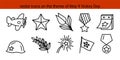 Vector icons on the theme of May 9 Victory Day