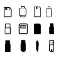 Vector Icons of Various Memory Storage Devices