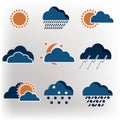 Vector icons weather forecast