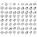 Vector icons. Weather simple icons. Web.