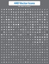 440 Vector Icons (White Set) Royalty Free Stock Photo