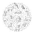 Vector icons. Zoo. Animals Royalty Free Stock Photo