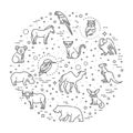 Vector icons. Zoo. Animals Royalty Free Stock Photo