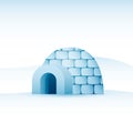 Vector icy cold house made from ice blocks illustration Royalty Free Stock Photo