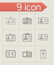 Vector id card icons set Royalty Free Stock Photo