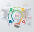 Vector idea light bulb circle infographic template