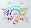 Vector idea light bulb circle infographic template