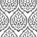 Vector Ikat seamless pattern in damask style. Royalty Free Stock Photo