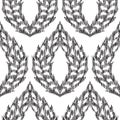 Vector Ikat seamless pattern in damask style. Royalty Free Stock Photo