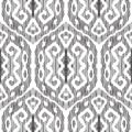 Vector Ikat seamless pattern in damask style. Royalty Free Stock Photo
