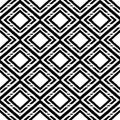 Vector ikat seamless pattern. Geometric boho pattern. Black and white ethnic texture. Tribal background. Navajo motif. Abstract fo Royalty Free Stock Photo